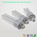 isolated driver AC85-265V Ra>80 8w G24 4-pin pl led lamp g24 led pl replacement lamp